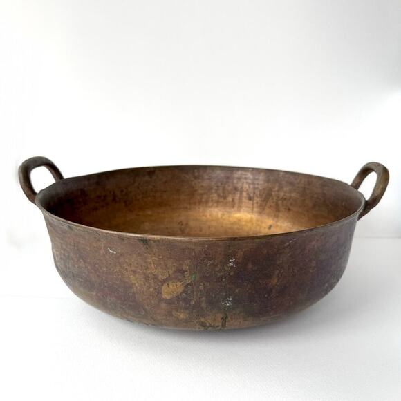 VTG Bronze JAM PRESERVE PAN ~14” Handmade Farmhouse Cottage Grandma Decor - Picture 1 of 11